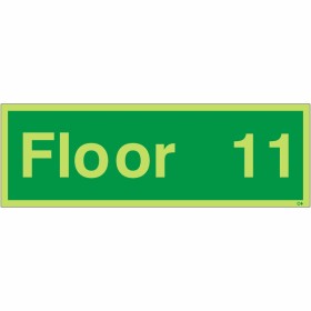 Glow in the Dark Floor 11 - Floor Identification Sign Glow in the Dark Floor 11 - Floor Identification Sign