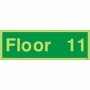 Glow in the Dark Floor 11 - Floor Identification Sign