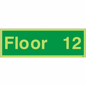 Glow in the Dark Floor 12 - Floor Identification Sign Glow in the Dark Floor 12 - Floor Identification Sign