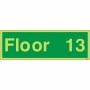 Glow in the Dark Floor 13 - Floor Identification Sign