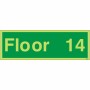 Glow in the Dark Floor 14 - Floor Identification Sign