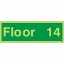 Glow in the dark Floor 14 identification sign