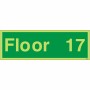 Glow in the Dark Floor 17 - Floor Identification Sign