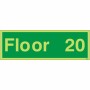 Glow in the Dark Floor 20 - Floor Identification Sign