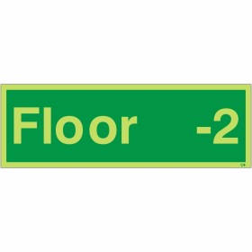 Glow in the Dark Floor -2 - Floor Level Identification Sign Glow in the Dark Floor -2 - Floor Level Identification Sign