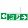 Fire Exit Left/Right Arrows Double Sided Hanging Sign