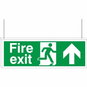 Fire Exit Up Arrow Double Sided Hanging Sign Fire Exit Up Arrow Double Sided Hanging Sign