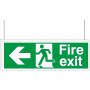 Fire Exit Left/Right Arrows Double Sided Hanging Sign