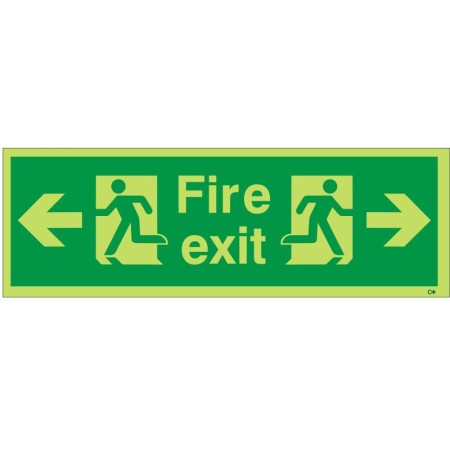 Glow in the Dark Fire Exit Left / Right Sign