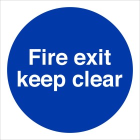 Fire Exit Keep Clear Sign Fire Exit Keep Clear Sign