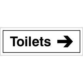 Toilets Arrow Right Door Sign Toilets Arrow Right Door Sign