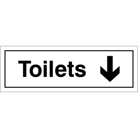 Toilets Arrow Down Door Sign Toilets Arrow Down Door Sign