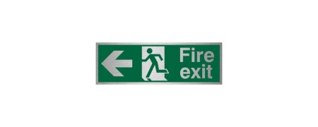 Brushed Aluminium Fire Exit Signs