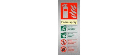 Brushed Aluminium Fire Extinguisher Signs